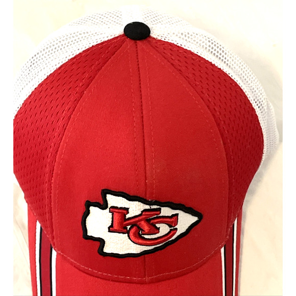 Vintage Trucker Hat NFL Kansas City Chiefs Snap Back Cap Mesh Bangladesh Red - Picture 6 of 10